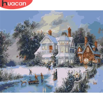 HUACAN DIY Pictures By Number Winter Kits Home Decor Painting By Numbers House Landscape Drawing On Canvas HandPainted Art Gift
HUACAN DIY Pictures By Number Winter Kits Home Decor Painting By Numbers House Landscape Drawing On Canvas HandPainted Art Gift