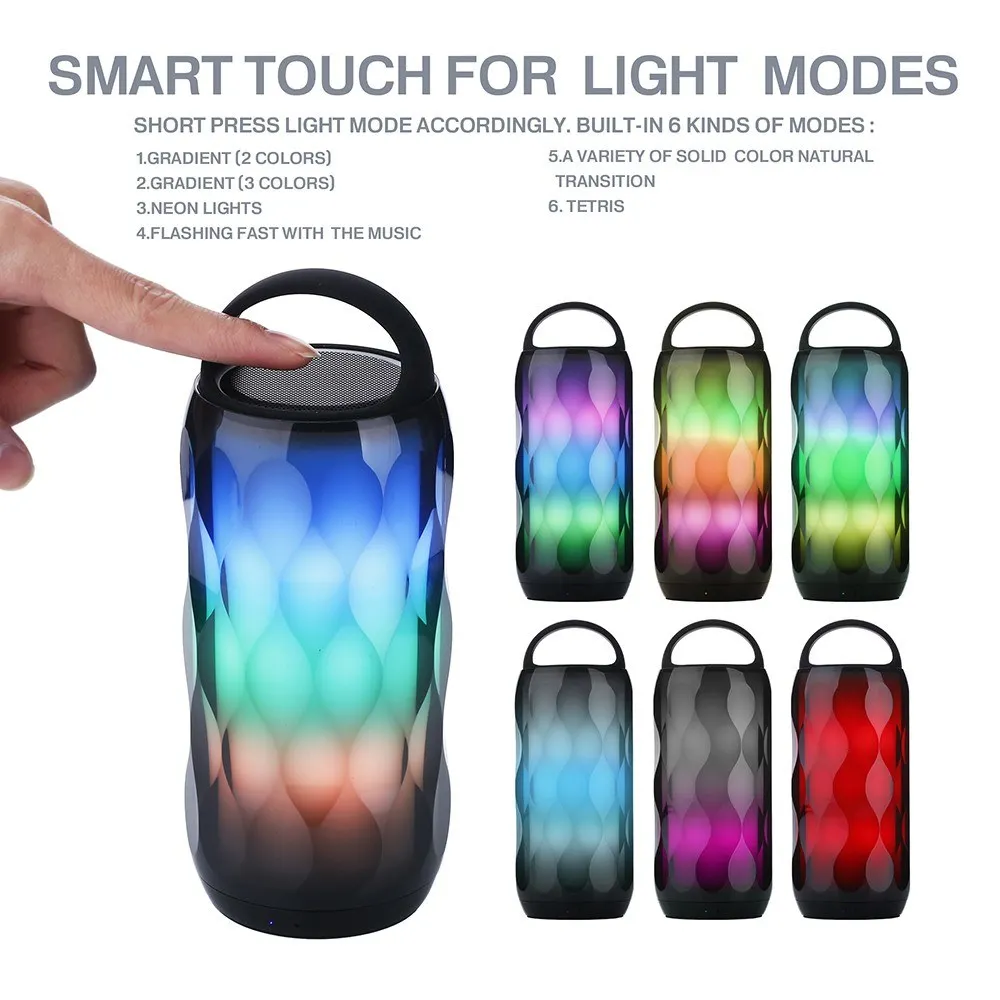 Wireless Bluetooth Speaker with LED Light Outdoor Portable Column FM Radio TF with Mic Hands Free Stereo Subwoofer TF Card
Wireless Bluetooth Speaker with LED Light Outdoor Portable Column FM Radio TF with Mic Hands Free Stereo Subwoofer TF Card