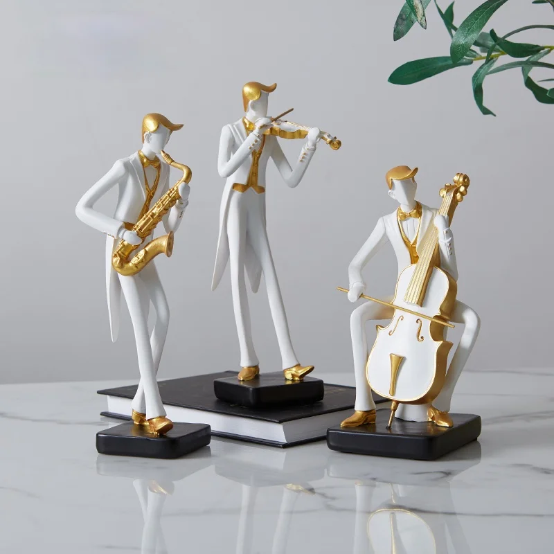 

European-style Symphony Musical Instruments Musicians Characters Home Resin Ornaments Ornaments Violin Piano Cello Band Artwork