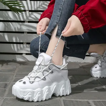 CINESSD PU Chunky Platform Sneakers Women 2020 High Heel Solid New Spring Wedge Shoes Woman Sneakers Breathable Ladies Shoes 35
CINESSD PU Chunky Platform Sneakers Women 2020 High Heel Solid New Spring Wedge Shoes Woman Sneakers Breathable Ladies Shoes 35