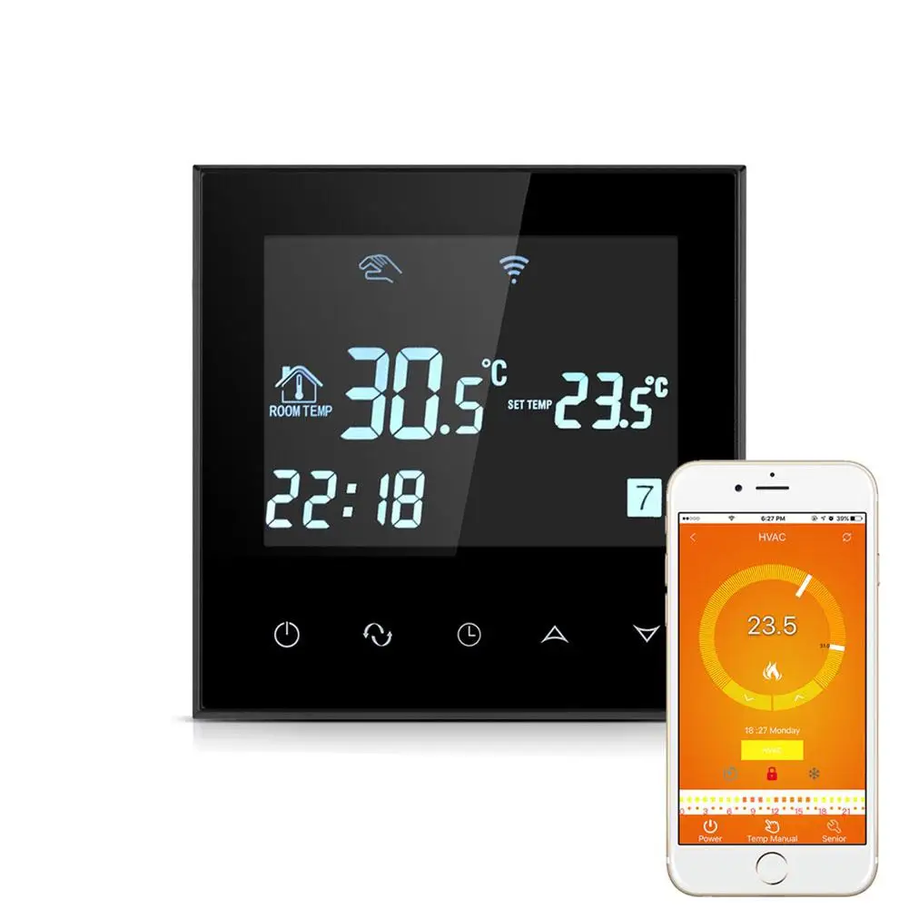 DishyKooker Smart Wifi Thermostat Programmable Touchscreen Temperature Controller for Electric Heating
DishyKooker Smart Wifi Thermostat Programmable Touchscreen Temperature Controller for Electric Heating