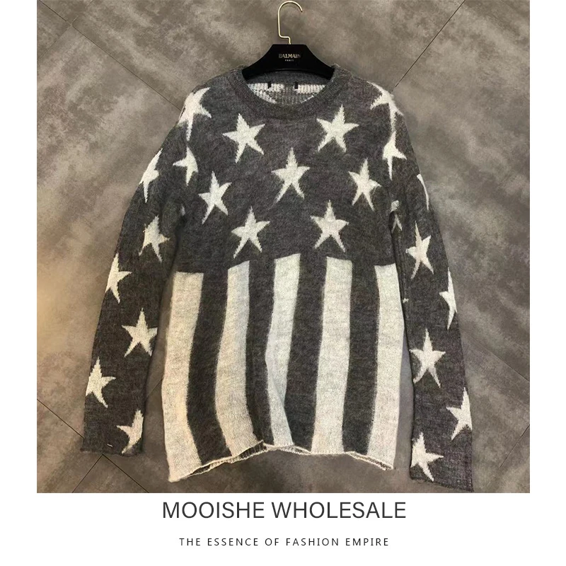 2019 Early Autumn New Round Neck Long-sleeved Color Matching Five-pointed Star Pattern Trend Sweater Women
2019 Early Autumn New Round Neck Long-sleeved Color Matching Five-pointed Star Pattern Trend Sweater Women