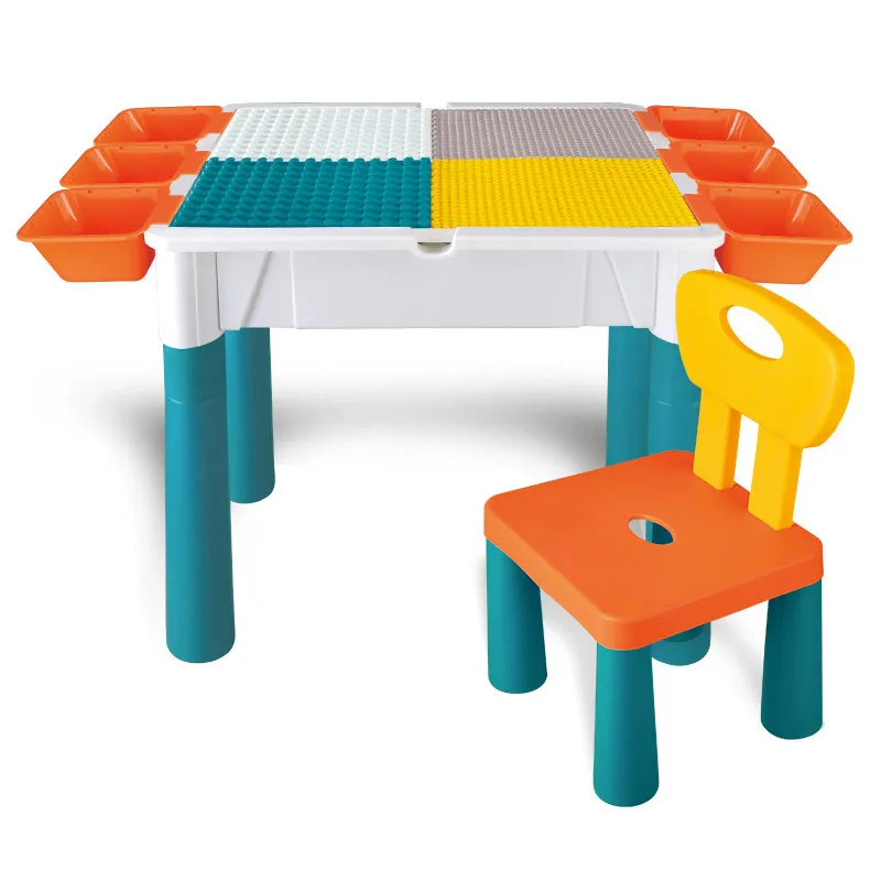 Game&Study table+Chair set for legoing Building block play kindergarden desk Draw artboard New Year Gift for Toddlers Children
Game&Study table+Chair set for legoing Building block play kindergarden desk Draw artboard New Year Gift for Toddlers Children