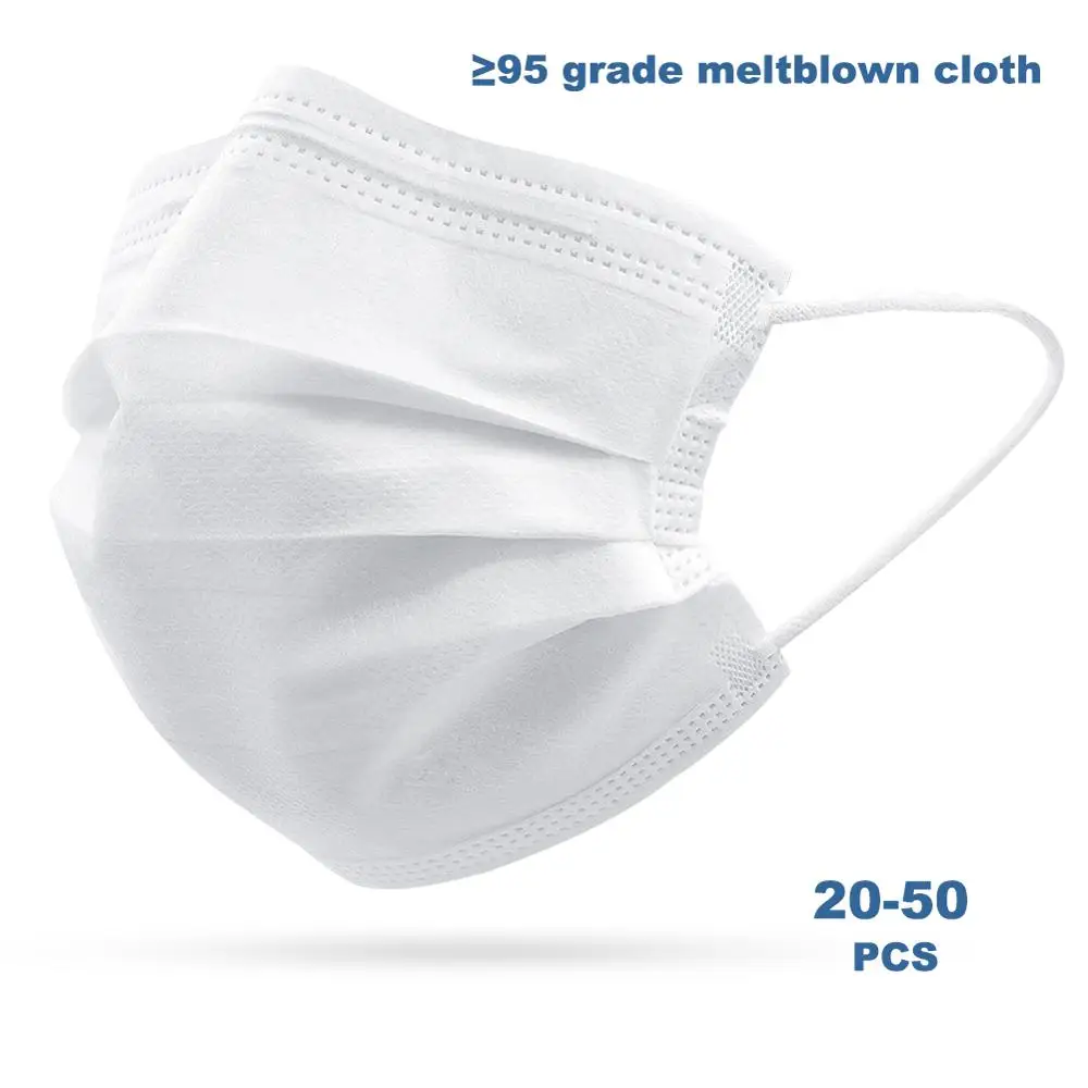 50pcs White Disposable Face Masks Non Woven 3 Layers Labor Mouth Muffle Masks Anti dust PM2.5 N95 95% Filtration face mouth Mask
50pcs White Disposable Face Masks Non Woven 3 Layers Labor Mouth Muffle Masks Anti dust PM2.5 N95 95% Filtration face mouth Mask
