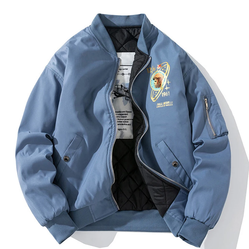 Fashion Bomber Jacket Men Cotton Liner Pilot Jacket Warm Black Blue Autumn Spring Coat for Men Streetwear Dropshipping
Fashion Bomber Jacket Men Cotton Liner Pilot Jacket Warm Black Blue Autumn Spring Coat for Men Streetwear Dropshipping