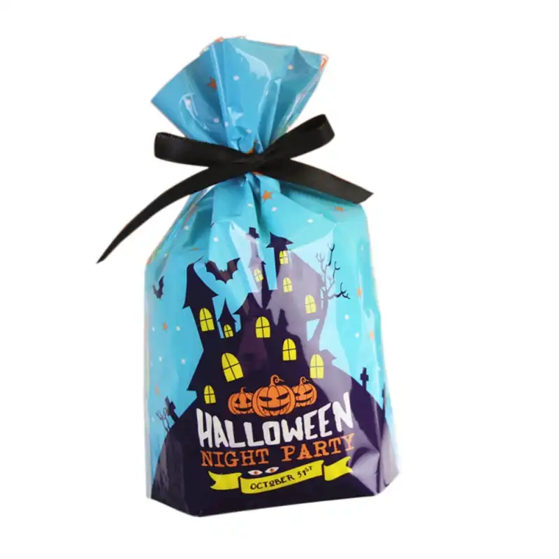 series pattern plastic vest halloween type packaging candy bag