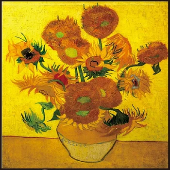 

Customized Size Opaque Window-Cover Film Van Gogh Oil Painting Sunflower Static Cling Recyclable Home-Decor 50cmx100cm