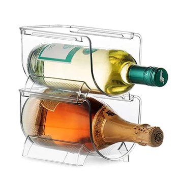 2Pc Wine Holder Rack Plastic Clear Stackable Wine Bottle Stand Support For Soda Beer Kitchen Fridge Storage Organizer
2Pc Wine Holder Rack Plastic Clear Stackable Wine Bottle Stand Support For Soda Beer Kitchen Fridge Storage Organizer