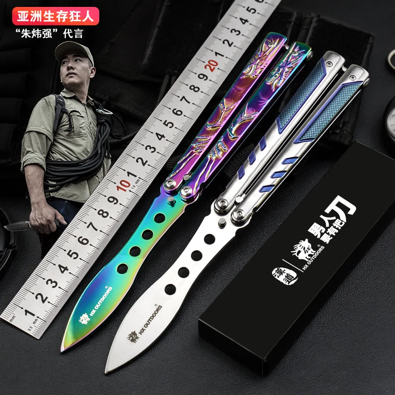 HX OUTDOORS Butterfly training knife camping multi-tool knife, 3cr13mov handle tool holder 3cr13mov blade
HX OUTDOORS Butterfly training knife camping multi-tool knife, 3cr13mov handle tool holder 3cr13mov blade