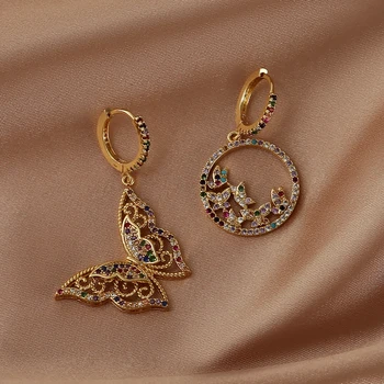 women's diy gold drop earring cz butterfly earrings rainbow Asymmetry earrings copper cubic zirconia flower earrings for women
women's diy gold drop earring cz butterfly earrings rainbow Asymmetry earrings copper cubic zirconia flower earrings for women