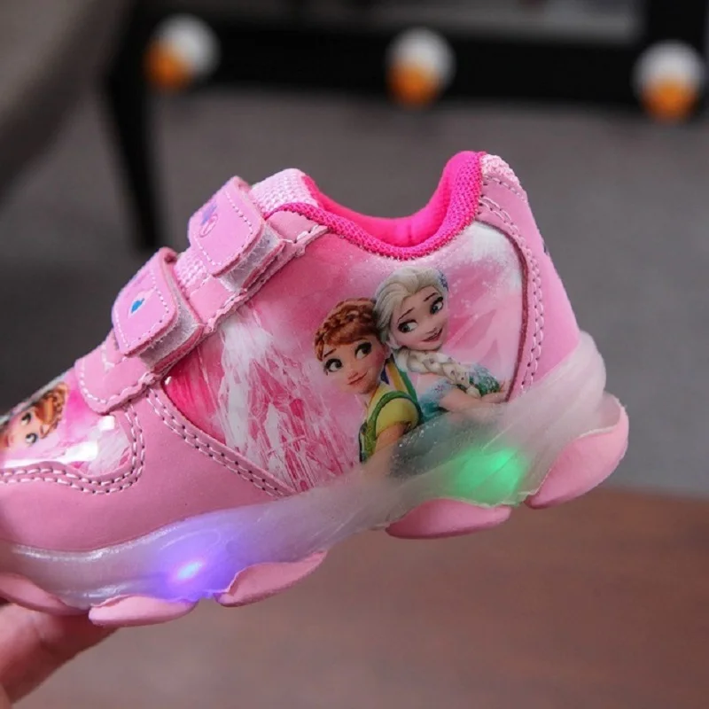 Disney Детские светящиеся кроссовки для девочек со светодиодной подсветкой обувь