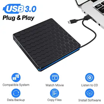 External Optical Drive USB 3.0/Type C DVD Combo DVD ROM Player CD-RW Burner Writer Plug and Play For Macbook Laptop Desktop PC
External Optical Drive USB 3.0/Type C DVD Combo DVD ROM Player CD-RW Burner Writer Plug and Play For Macbook Laptop Desktop PC