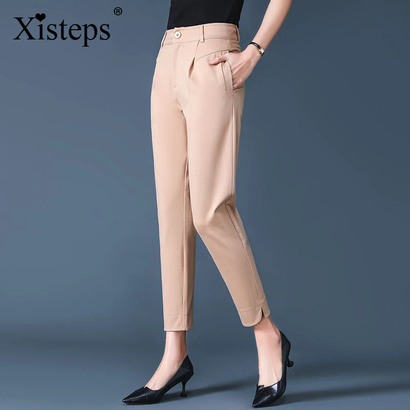 Xisteps New 2020 Autumn Women Stripe Work Pants Plus Size Bottom Fork High Waist Female Pleated Ankle Length Pants Office Lady
Xisteps New 2020 Autumn Women Stripe Work Pants Plus Size Bottom Fork High Waist Female Pleated Ankle Length Pants Office Lady