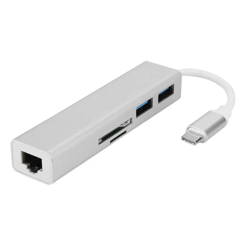 ASHATA USB C Adapter, 5-in-1 Type-C to RJ45 1000M+USB3.0 * 2+TF+SD Converter Adapter Hub,USB3.0 HUB expand your Type-C Port
ASHATA USB C Adapter, 5-in-1 Type-C to RJ45 1000M+USB3.0 * 2+TF+SD Converter Adapter Hub,USB3.0 HUB expand your Type-C Port