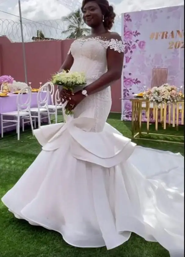 

Роскошные Кристаллы с открытыми плечами, африканские Свадебные платья с юбкой-годе, женское платье