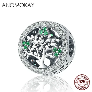 Anomokay Authentic 925 Sterling Silver Dazzling Green CZ Tree of Life Round Charms fit Bead Bracelet Jewelry DIY Accessories
Anomokay Authentic 925 Sterling Silver Dazzling Green CZ Tree of Life Round Charms fit Bead Bracelet Jewelry DIY Accessories