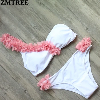 ZMTREE 2017 Bikini Handmade Floral Bikini Set Women Swimwear Off Shoulder Swimsuit White Beach Bathing Suit Biquini Swim Wear
ZMTREE 2017 Bikini Handmade Floral Bikini Set Women Swimwear Off Shoulder Swimsuit White Beach Bathing Suit Biquini Swim Wear