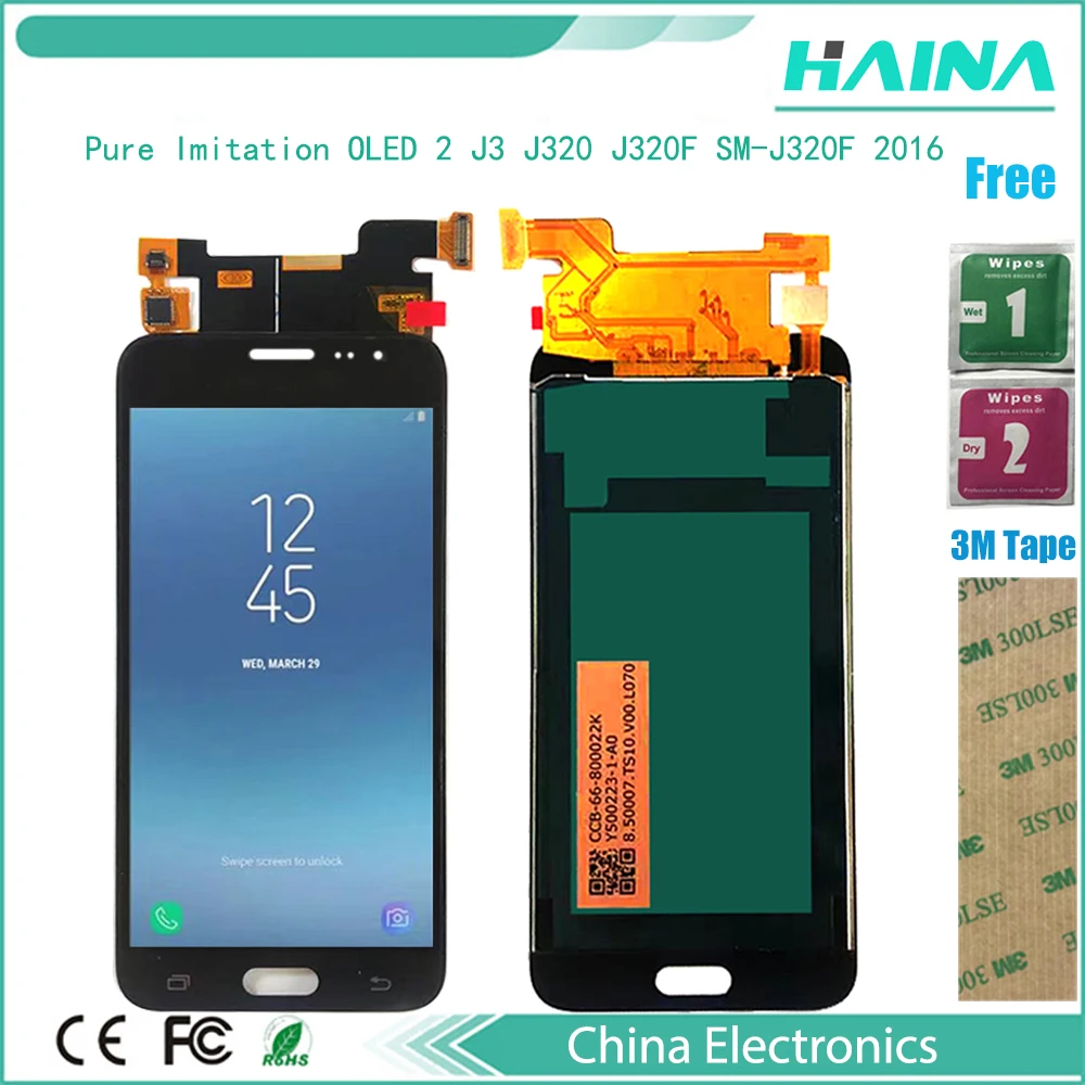 OLED 2 J320 LCD For Samsung Galaxy J3 J320 J320F SM-J320F 2016 Display Touch Screen Digitizer Assembly Replacement Free Gift
OLED 2 J320 LCD For Samsung Galaxy J3 J320 J320F SM-J320F 2016 Display Touch Screen Digitizer Assembly Replacement Free Gift