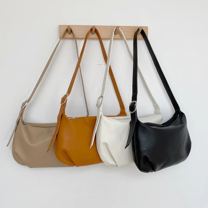 2020 Solid Color New Korean Baguette Handbag Soft Designer Female Ladies Shoulder Bag Women Small Thin Oxter Axillary Zipper Bag
2020 Solid Color New Korean Baguette Handbag Soft Designer Female Ladies Shoulder Bag Women Small Thin Oxter Axillary Zipper Bag