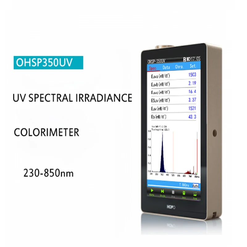 Portable Spectrometer OHSP350UV 230-850nm UVA UVB UVC test for Medical lamp curing lamp LED mask
Portable Spectrometer OHSP350UV 230-850nm UVA UVB UVC test for Medical lamp curing lamp LED mask