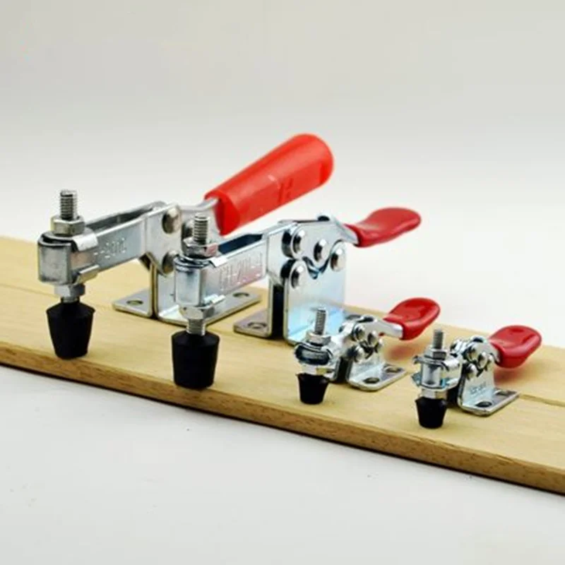 Metal Horizontal Toggle Clamp holding Quick clip Fixing Workpiece 60 Lbs Antislip Covered Hand Tool
Metal Horizontal Toggle Clamp holding Quick clip Fixing Workpiece 60 Lbs Antislip Covered Hand Tool