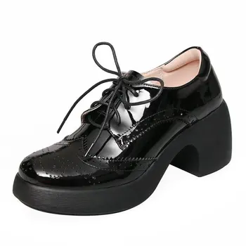Retro Women Pumps Genuine Leather lace up Casual Basic Shoes Woman Spring thick Heels platform shoes woman
Retro Women Pumps Genuine Leather lace up Casual Basic Shoes Woman Spring thick Heels platform shoes woman