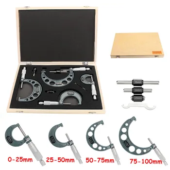 4pcs Outside Micrometer Set Machinist Tool 0-4" 0-100mm 4 Precision 0.01mm Accuracy Carbide Micrometer Set
4pcs Outside Micrometer Set Machinist Tool 0-4" 0-100mm 4 Precision 0.01mm Accuracy Carbide Micrometer Set