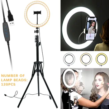 Dimmable Camera Phone Ring Lamp with Tripod USB LED Selfie Ring Light with Stand Photography Ringlight for Smartphone Youtube
Dimmable Camera Phone Ring Lamp with Tripod USB LED Selfie Ring Light with Stand Photography Ringlight for Smartphone Youtube