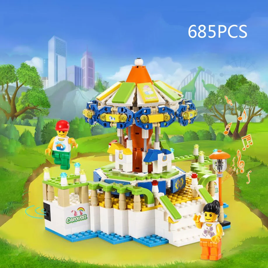 Technic Electric air gesture building block merry-go-round figures brick with music carousel battery-operated toys collection
Technic Electric air gesture building block merry-go-round figures brick with music carousel battery-operated toys collection