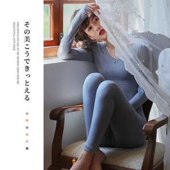 New Thermal Underwear Women's Suit Fall/winter Round Neck Slim High Elastic Heating Lace Printing Autumn Clothes Long Pant Suit 
New Thermal Underwear Women's Suit Fall/winter Round Neck Slim High Elastic Heating Lace Printing Autumn Clothes Long Pant Suit