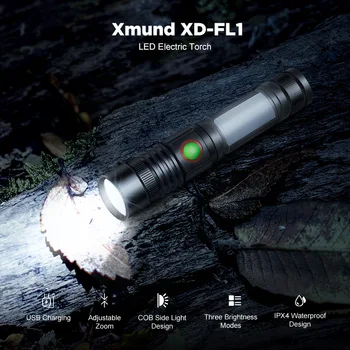 Xmund XD-FL1 3 Modes Front + Side Light USB Rechargeable Zoomable 18650 Flashlight for Camping Torch Lantern Portable Lamp
Xmund XD-FL1 3 Modes Front + Side Light USB Rechargeable Zoomable 18650 Flashlight for Camping Torch Lantern Portable Lamp
