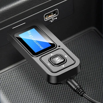 Wireless Bluetooth 5.0 Receiver Transmitter Adapter 3.5mm Jack For Car Music Audio Headphone Reciever Handsfree With LCD Screen 
Wireless Bluetooth 5.0 Receiver Transmitter Adapter 3.5mm Jack For Car Music Audio Headphone Reciever Handsfree With LCD Screen