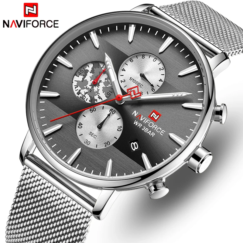 Men Watches NAVIFORCE Fashion Casual Quartz Watch Men Chronograph Waterproof Analog Wrist Watch Male Clock Relogio Masculino 
Men Watches NAVIFORCE Fashion Casual Quartz Watch Men Chronograph Waterproof Analog Wrist Watch Male Clock Relogio Masculino