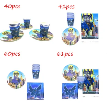 61pcs Batman Theme Cartoon Birthday Party Disposable Tableware Sets Christmas Cups Plates Napkins Tablecloth Decoration Supplies 
61pcs Batman Theme Cartoon Birthday Party Disposable Tableware Sets Christmas Cups Plates Napkins Tablecloth Decoration Supplies