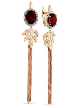 Magic Stones earrings with garnet and cubic zirconia in red gold 
Magic Stones earrings with garnet and cubic zirconia in red gold