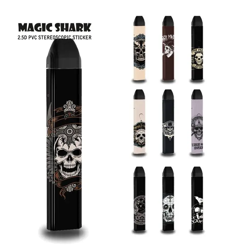 

Magic Shark 100% New Waterproof Cool Punk Skull No Fade Sticker Case Cover Wrap Film for Uwell Caliburn