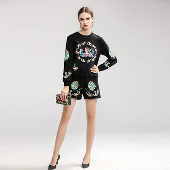 Xiaomoli leisure temperament popular embroidered sweater hot pants fashionable age reducing suit new fall 2019
Xiaomoli leisure temperament popular embroidered sweater hot pants fashionable age reducing suit new fall 2019