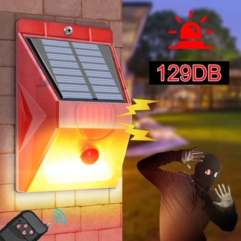 Solar Strobe Light with Motion Detector Remote Controller Solar Alarm Lamp 129db Sound Security Siren Lights IP65 Waterproof
Solar Strobe Light with Motion Detector Remote Controller Solar Alarm Lamp 129db Sound Security Siren Lights IP65 Waterproof