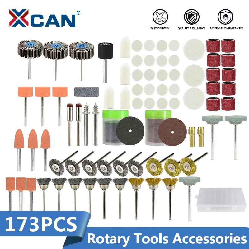 XCAN Electric Mini Drill Bit Kit 173pcs 1/8" Shank Abrasive Rotary Tool Accessories Set for Dremel Grinding Sanding Polishing
XCAN Electric Mini Drill Bit Kit 173pcs 1/8" Shank Abrasive Rotary Tool Accessories Set for Dremel Grinding Sanding Polishing