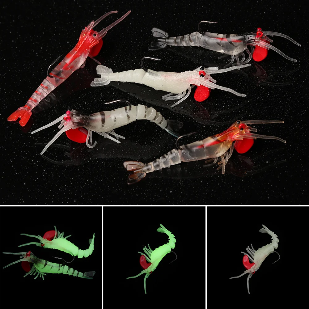1PC 5 Colors Luminous Fake Shrimp Soft Bait Broken Section Prawn Lures Bionic Artificial Baits With Lead Hook Night Fishing Tool
1PC 5 Colors Luminous Fake Shrimp Soft Bait Broken Section Prawn Lures Bionic Artificial Baits With Lead Hook Night Fishing Tool