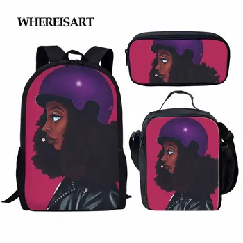 WHEREISART Teenage Girls School Bags with African Women Magic Girl Print Backpacks 3 Pcs/Set Daily Bag Mochila Custom Backpacks
WHEREISART Teenage Girls School Bags with African Women Magic Girl Print Backpacks 3 Pcs/Set Daily Bag Mochila Custom Backpacks