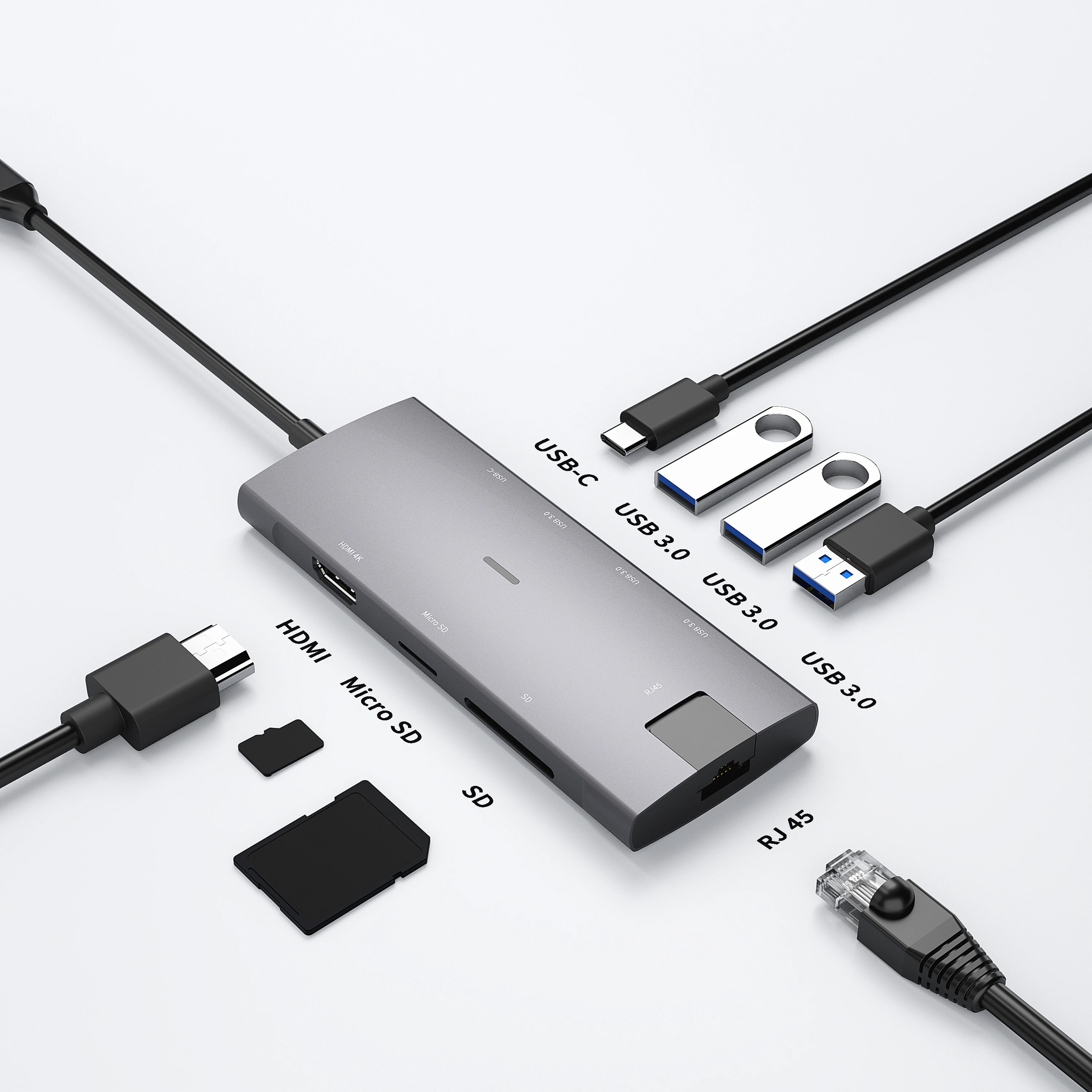 9 in 1 USB C HUB Type C to Multi USB 3.0 HUB USB C to RJ45 Gigabit Ethernet port HDMI Mini DP USB-C 3.0 Splitter Port Type C HUB
9 in 1 USB C HUB Type C to Multi USB 3.0 HUB USB C to RJ45 Gigabit Ethernet port HDMI Mini DP USB-C 3.0 Splitter Port Type C HUB