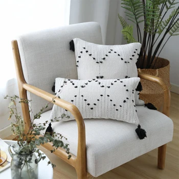 White Black Geometric Cushion Cover Tassel Pillowcase Sofa Bed Woven for Home Decoration 45x45cm / 30x50cm
White Black Geometric Cushion Cover Tassel Pillowcase Sofa Bed Woven for Home Decoration 45x45cm / 30x50cm