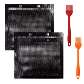 2Pcs 22X27cm Non-Stick Baking Grilling Mesh Bag with 2 Silicone Brush Heat-Resistant Reusable Easy to Clean Bag-black
2Pcs 22X27cm Non-Stick Baking Grilling Mesh Bag with 2 Silicone Brush Heat-Resistant Reusable Easy to Clean Bag-black