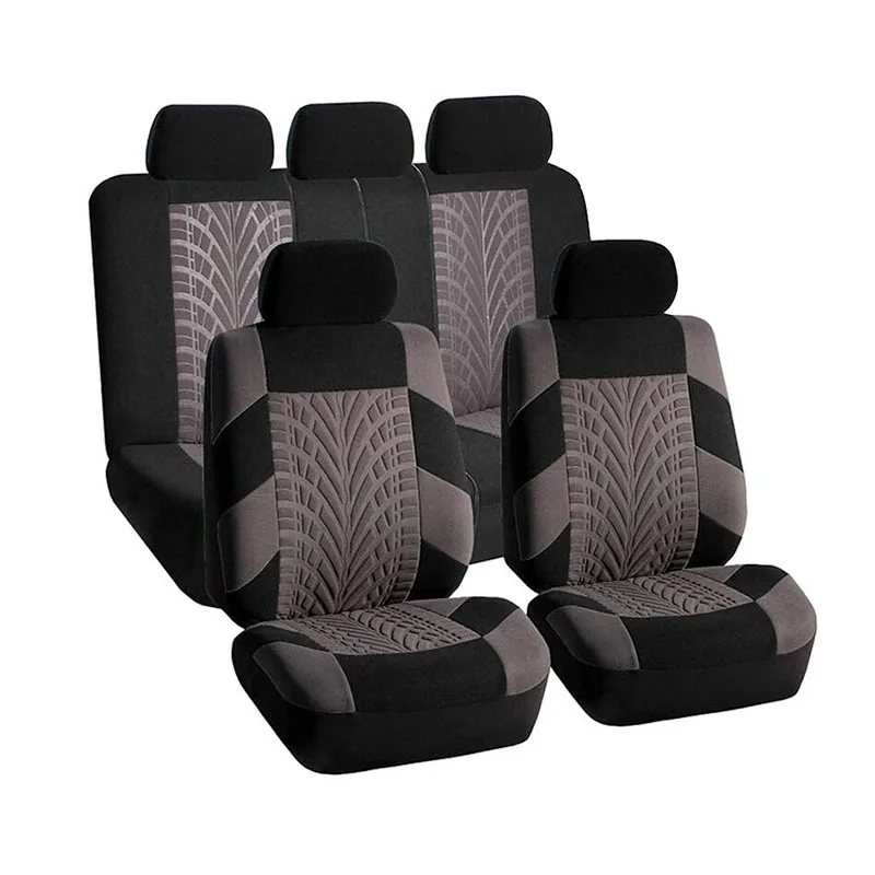 

1set/9pcs Embroidered car seat set universal suitable for most car covered tire track detail modeling car seat cover set