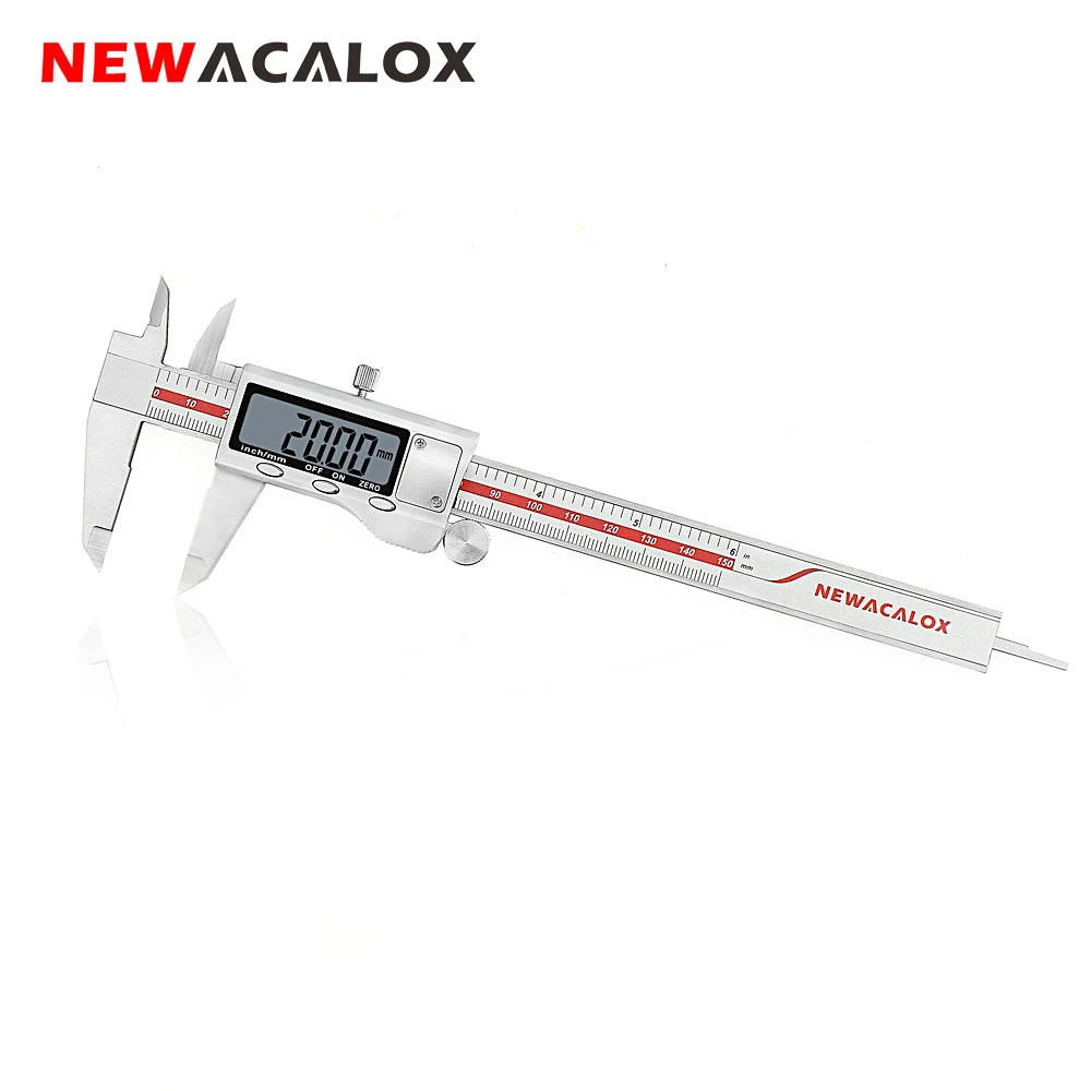 NEWACALOX 150mm/0-6 Inches Vernier Caliper Measurement Tool Stainless Steel Digital Caliper Precision Metric Metal Caliper
NEWACALOX 150mm/0-6 Inches Vernier Caliper Measurement Tool Stainless Steel Digital Caliper Precision Metric Metal Caliper