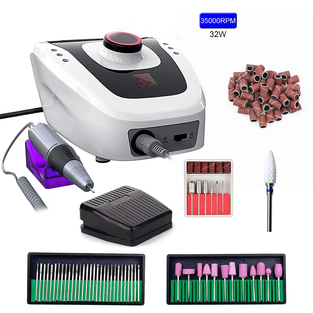 32/20/12W 35000RPM Nail Drill Machine Set With Nail Drill Bit Sanding Band Professional Milling Manicure Machine Set Kit
32/20/12W 35000RPM Nail Drill Machine Set With Nail Drill Bit Sanding Band Professional Milling Manicure Machine Set Kit