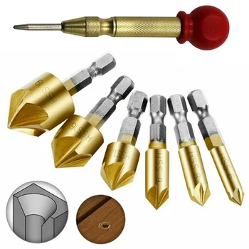 7PCS 90Degree HSS Countersink Drill Bit Set 5 Flute 6mm-19mm Chamfer Cutter High Quality Car Replacement Accessories
7PCS 90Degree HSS Countersink Drill Bit Set 5 Flute 6mm-19mm Chamfer Cutter High Quality Car Replacement Accessories