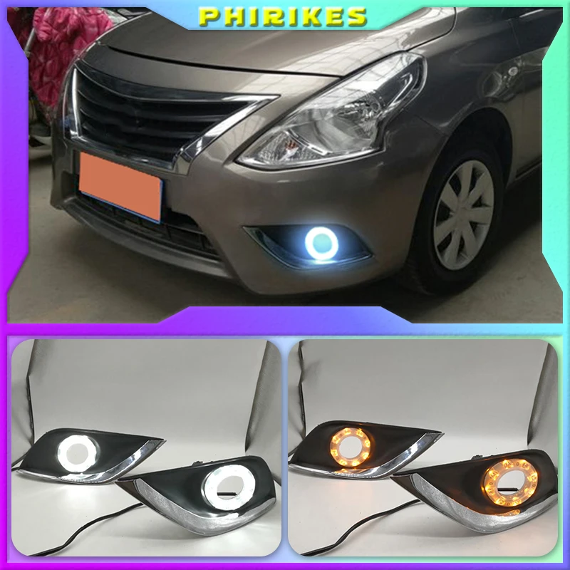 

LED DRL Daytime Running Lights Daylight Fog Head Lamp For Nissan Almera Latio Sunny Versa 2014 2015 2016 2017 2018