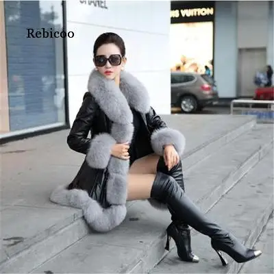 

Hot Sale Winter Women's Faux Fur High Quality Faux Sheepskin Coats Keep Warm with Fur Fox Collars Slim Female Furs